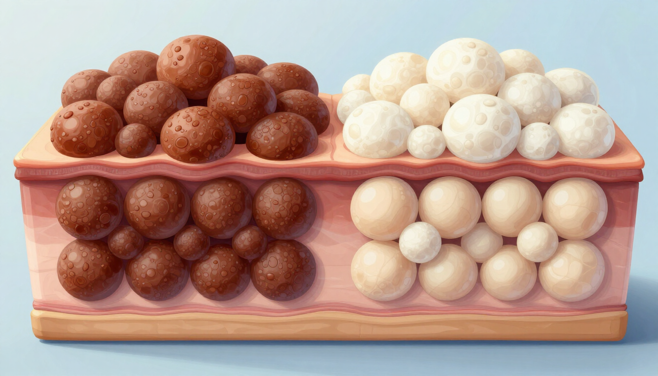 Assorted chocolate and vanilla truffles arranged in a pink two-tier box