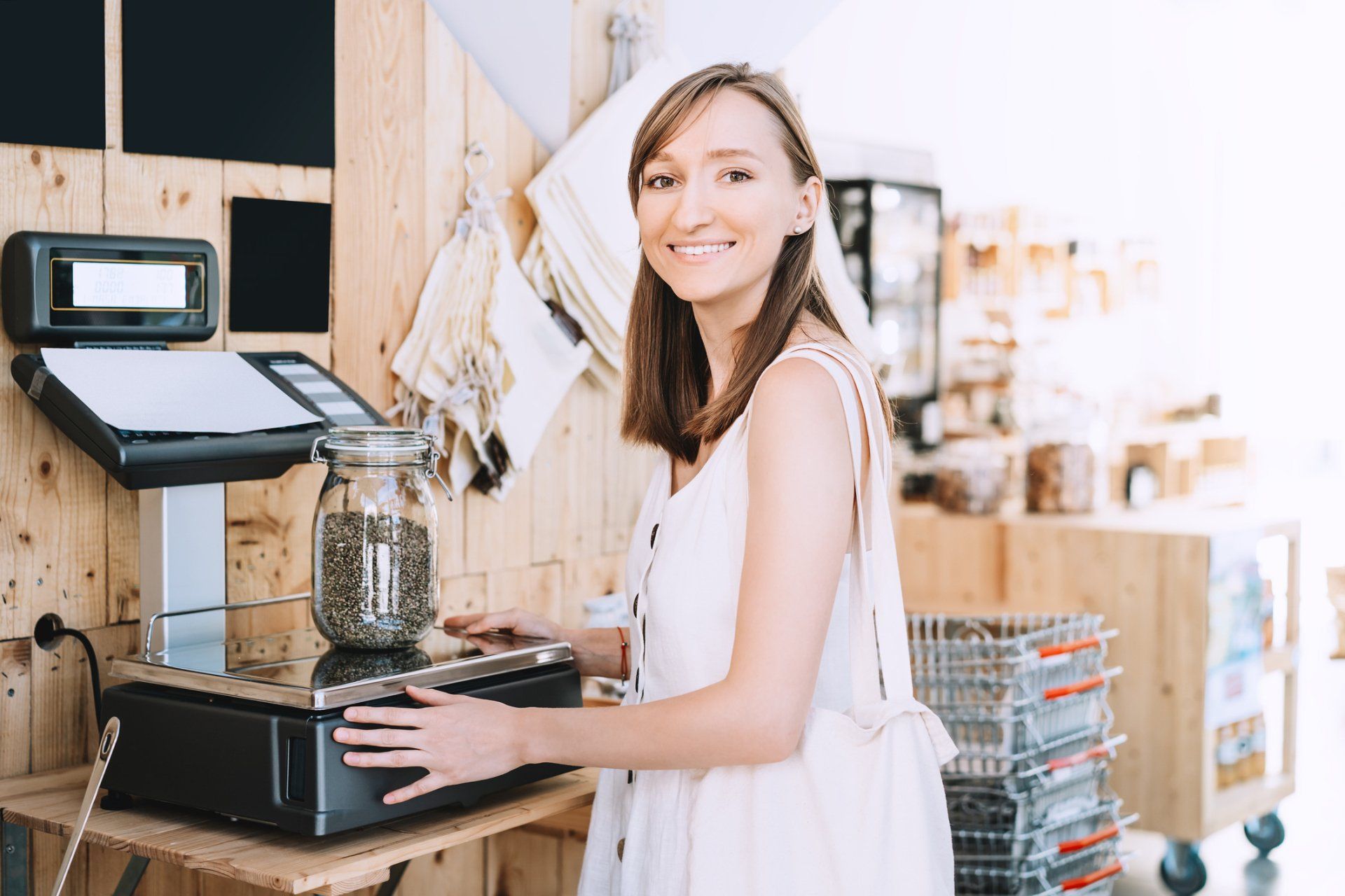 Woman Wearing White | Lawndale, CA | Flynn's Scale Service