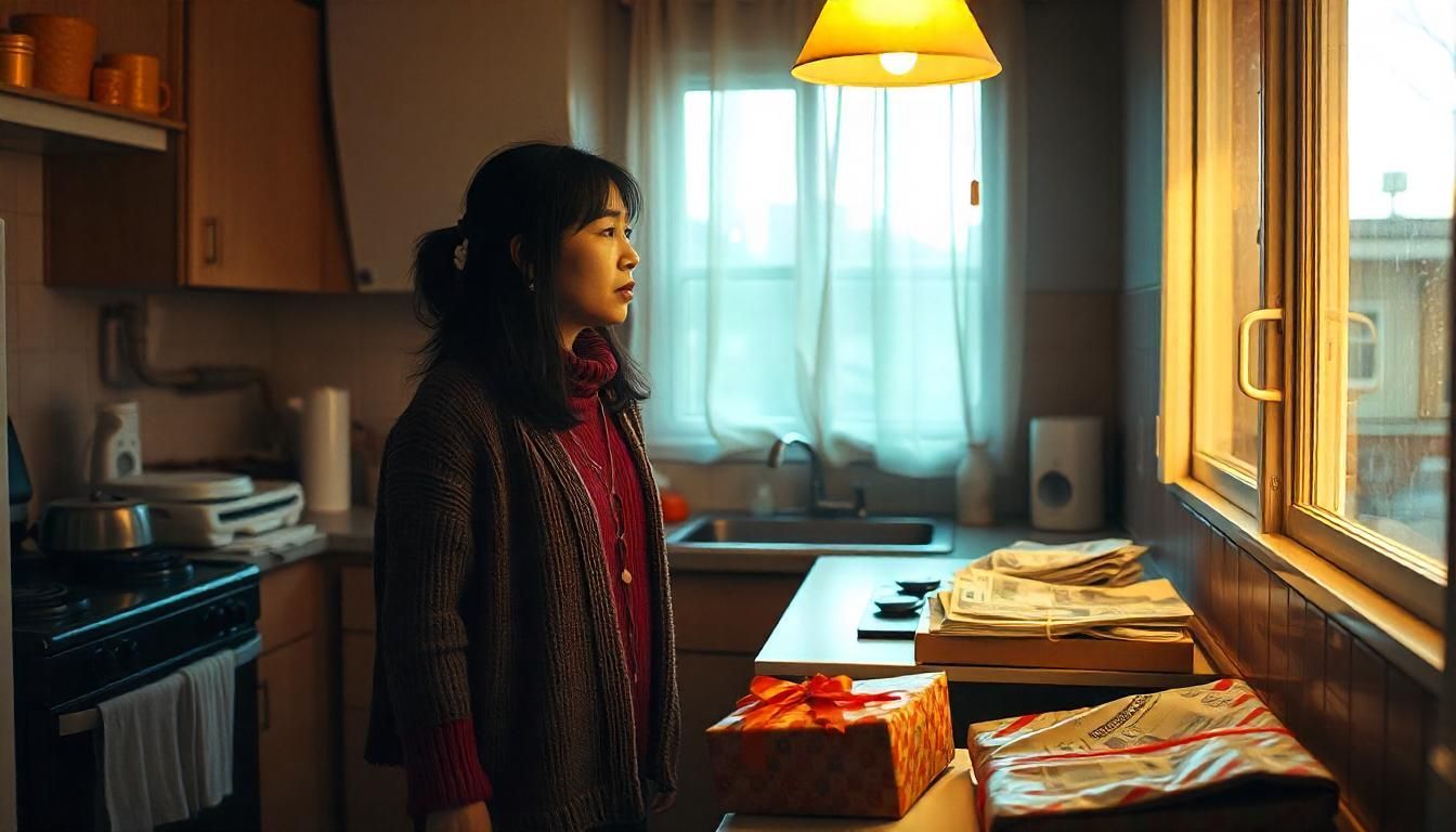 Asian woman stressed out during the Christmas holiday