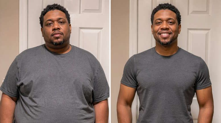 Carlos from Huber Heights before and after weight loss thanks to hypnotherapy