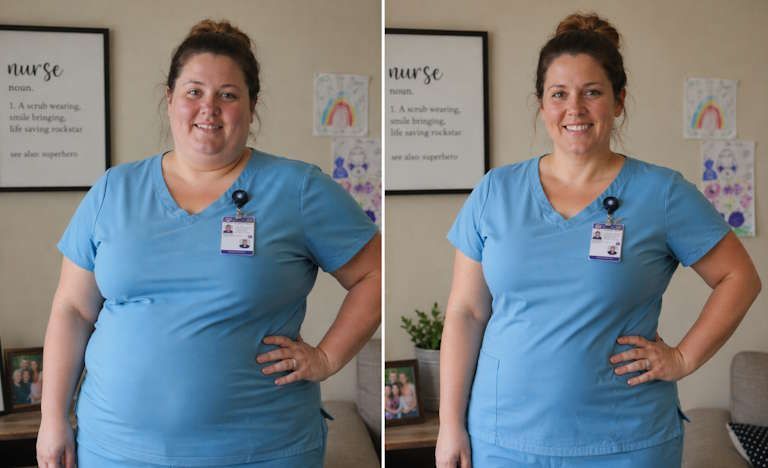 Michelle a 36‑year‑old nurse and mother of three in Kettering before and after her weight loss