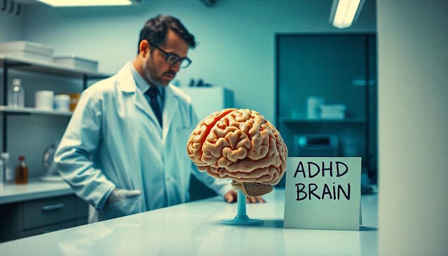 Photo of Scientist studying the human ADHD brain in a laboratory