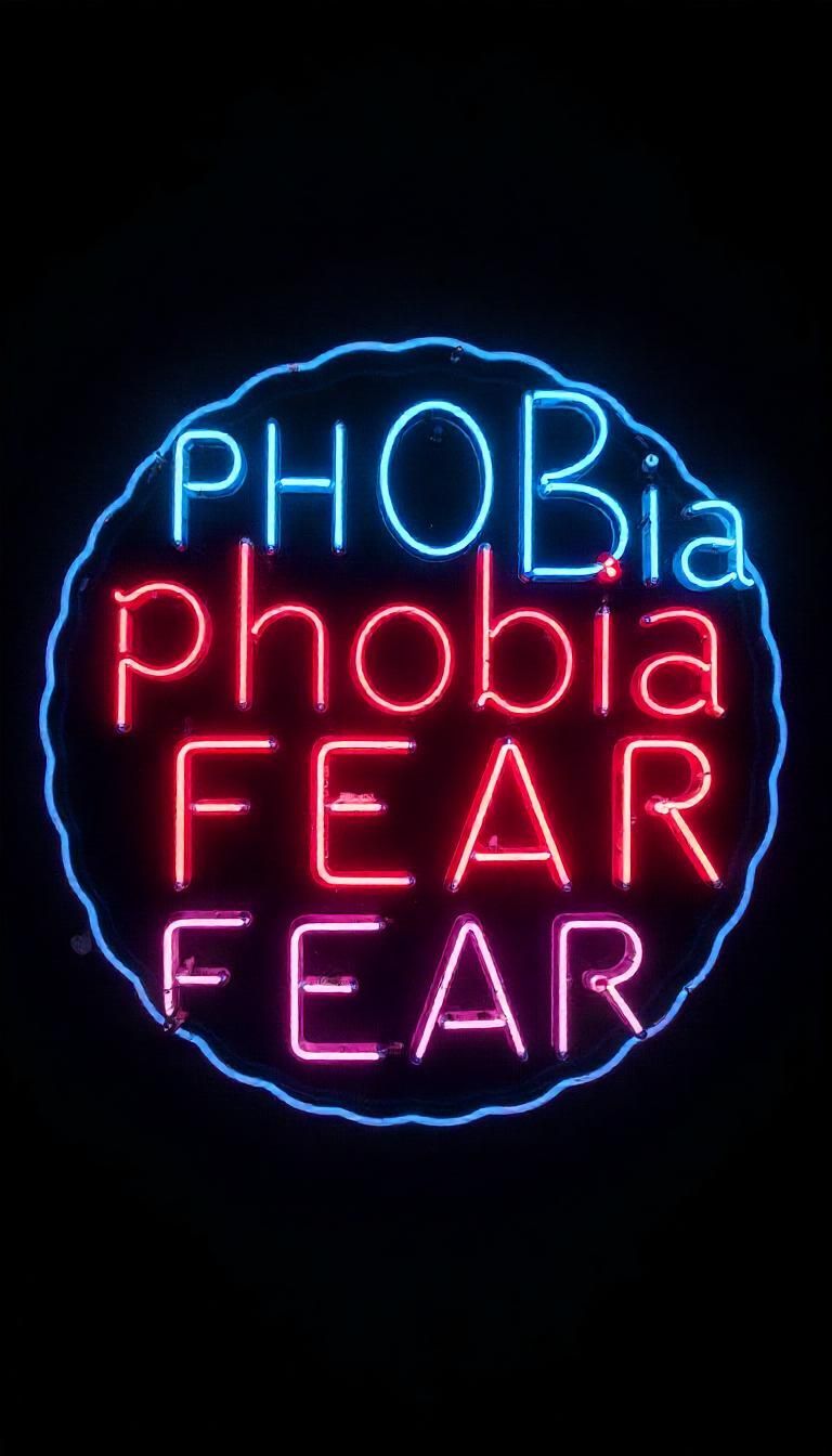 Picture of a word art displaying phobias
