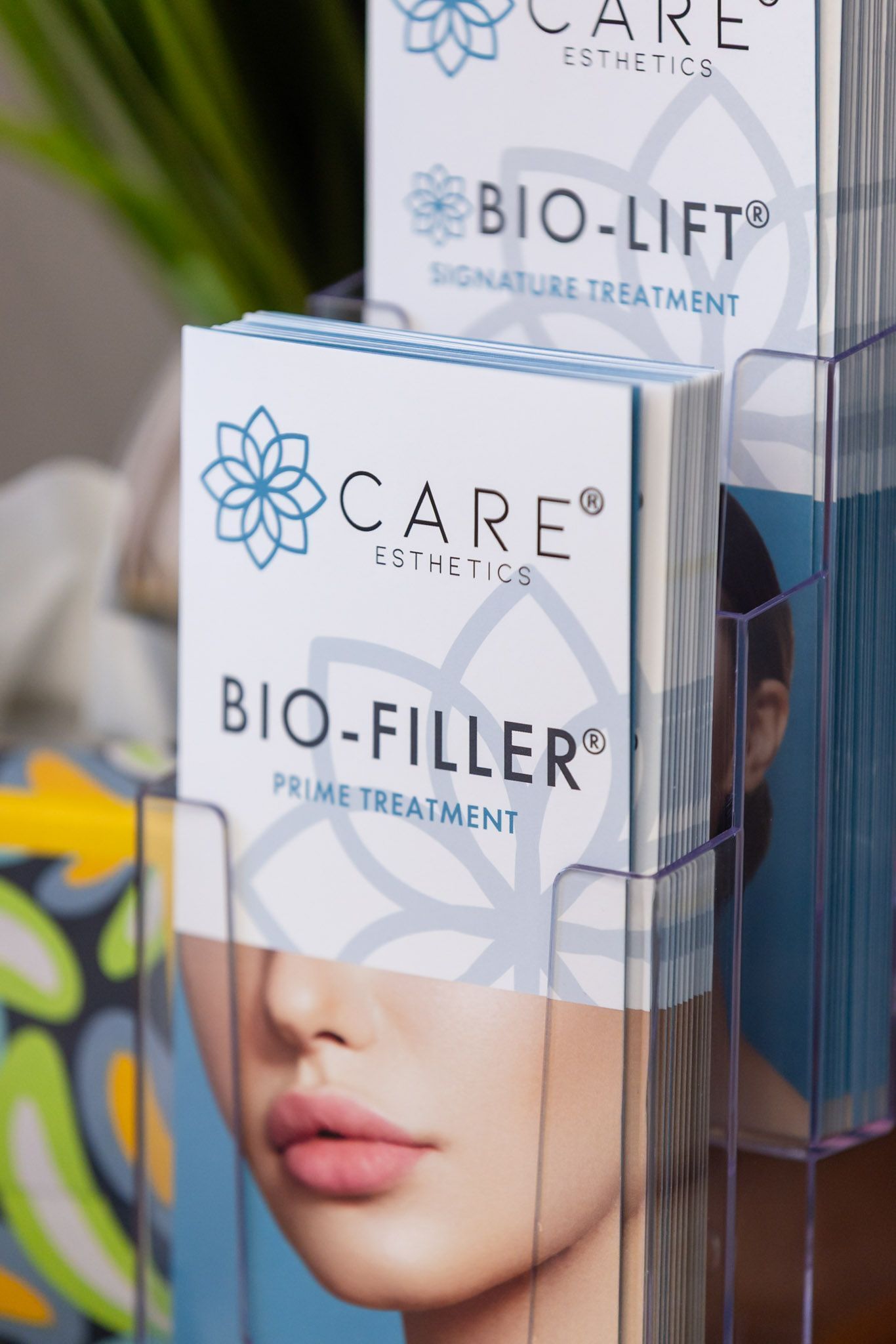 CARE Esthetics Bio-Lift and Bio-Filler brochures at GEN2 Dentistry