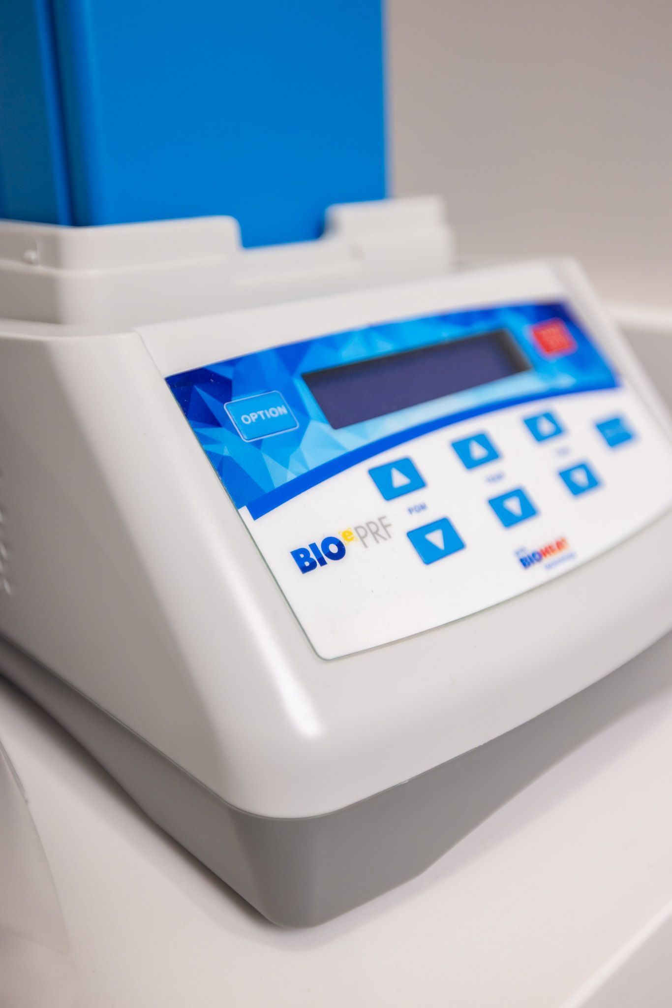 Bio-PRF system control panel in the CARE Esthetics suite in Davie, FL