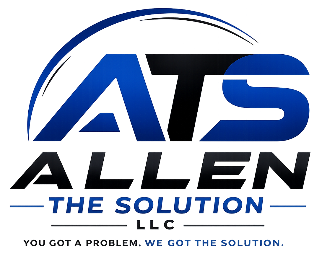 The allen the solution logo has a light bulb with a check mark on it.