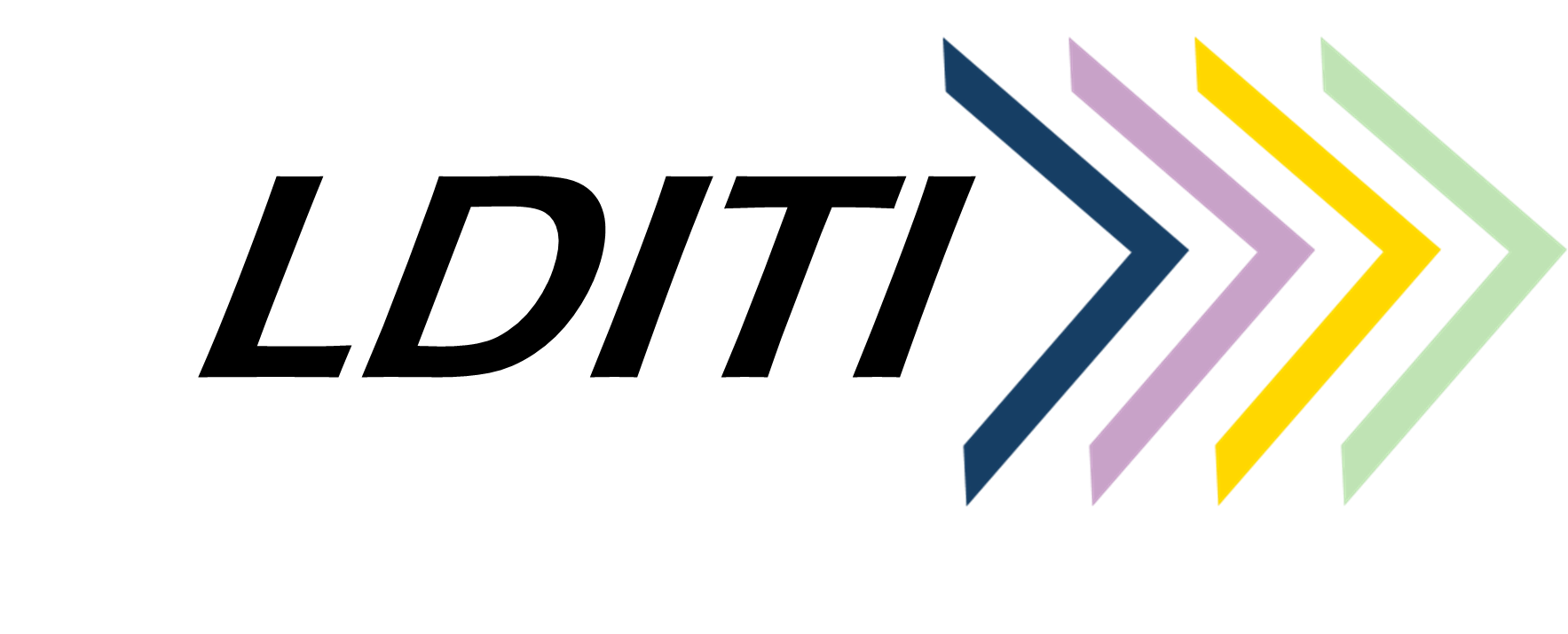 Logo with the text “LDITI” beside four right-facing arrows in blue, purple, yellow, and light green.