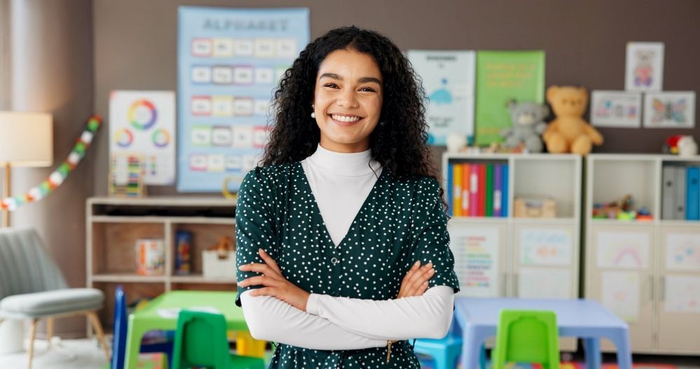 A lady who works at an AMS-accredited Montessori school.