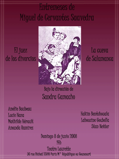 un poster viola con sopra la foto di un gruppo di persone