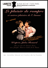 un poster per un&#39;opera teatrale intitolata Il piacere di separarsi