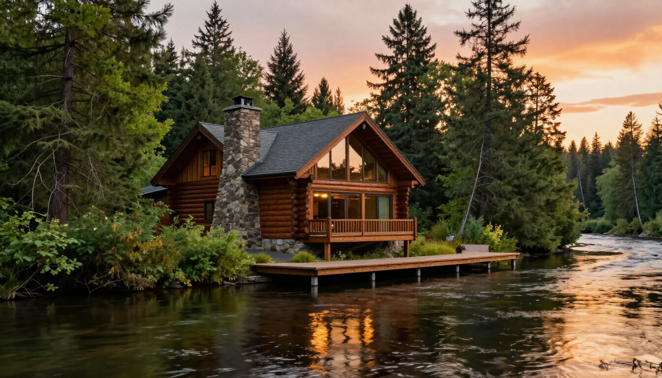 Cozy riverside vacation rental in the Oregon forest