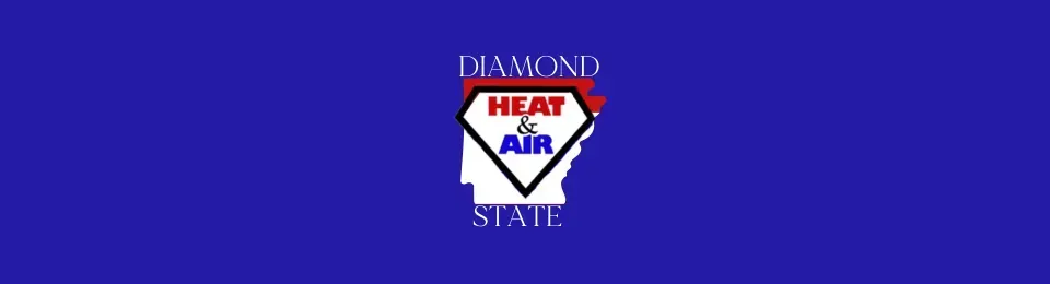 Blue flag with a diamond logo, text: