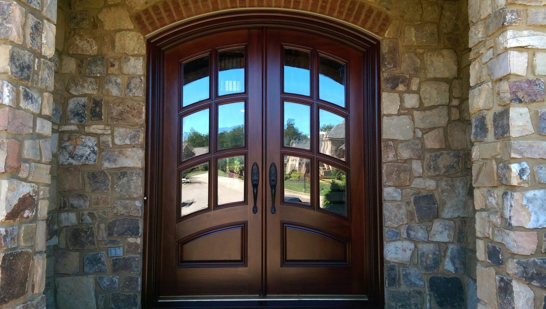 McLains entry door staining