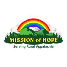 A logo for mission of hope serving rural appalachia.