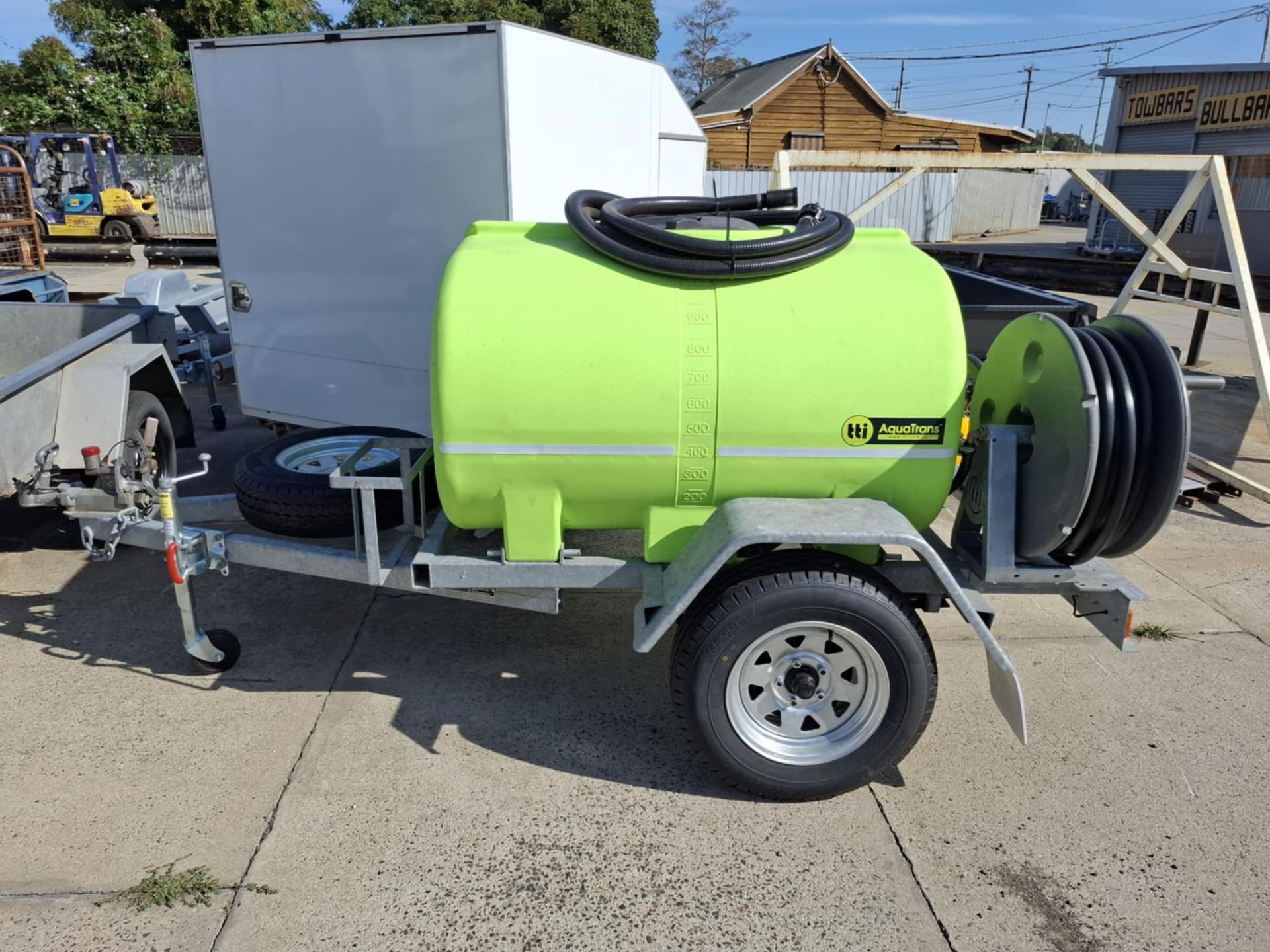 A green trailer with a hose attached to it – North Geelong, VIC - F Sparks & Sons