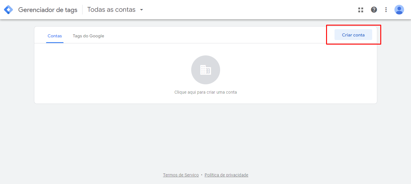 Interface web do Google Drive com uma área de arquivo vazia e um botão