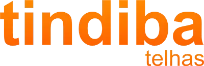 Orange “tindiba telhas” logo on a white background