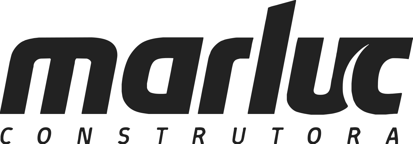 Logotipo preto da empresa “marlu constructora” sobre fundo branco.
