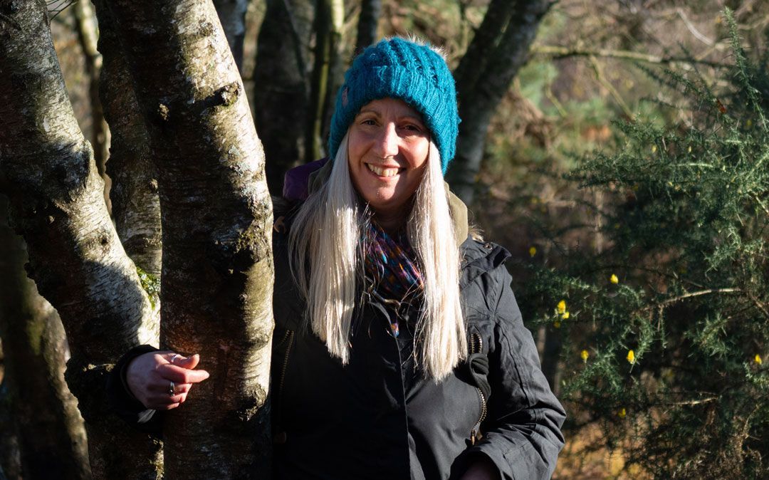 Ju in the forest on a shoot for hilltop hounds