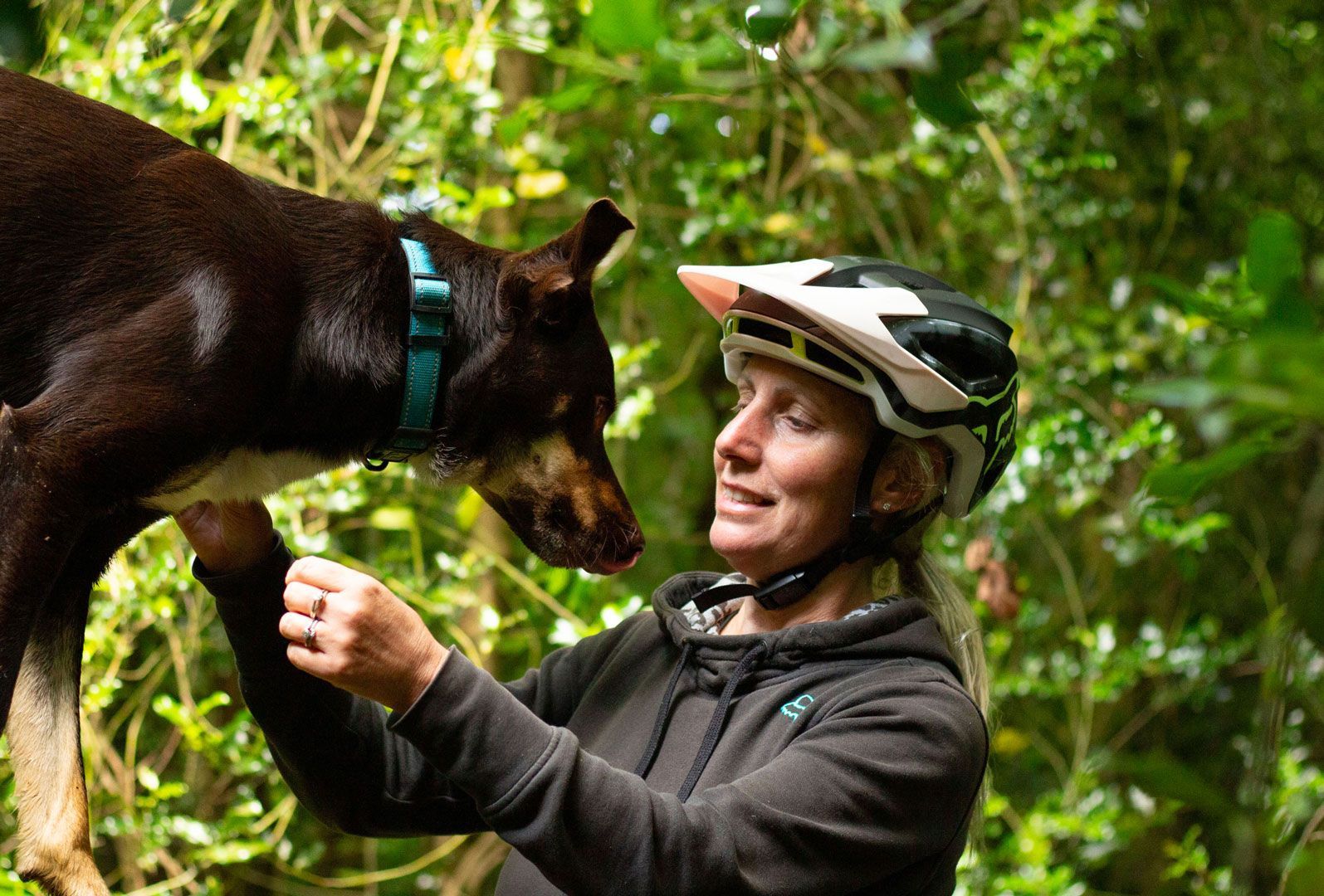 capturing an australian kelpie with his owner