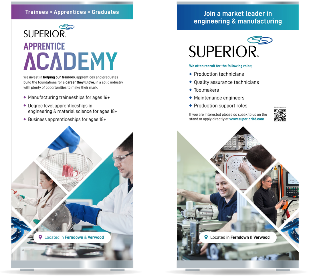 superior seals pop-up recruitment banner visuals from f king creative in ferndown