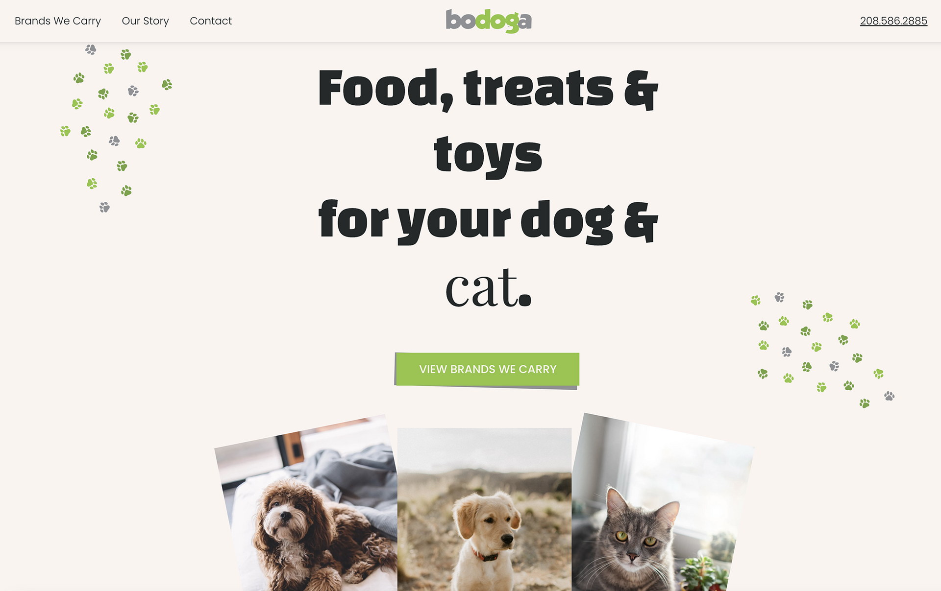A website for food , treats and toys for your dog and cat.