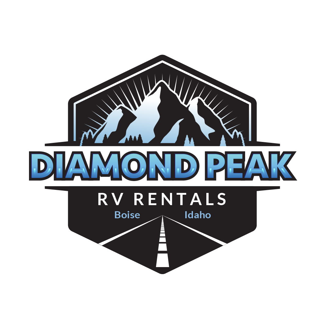 A logo for diamond peak rv rentals in boise idaho