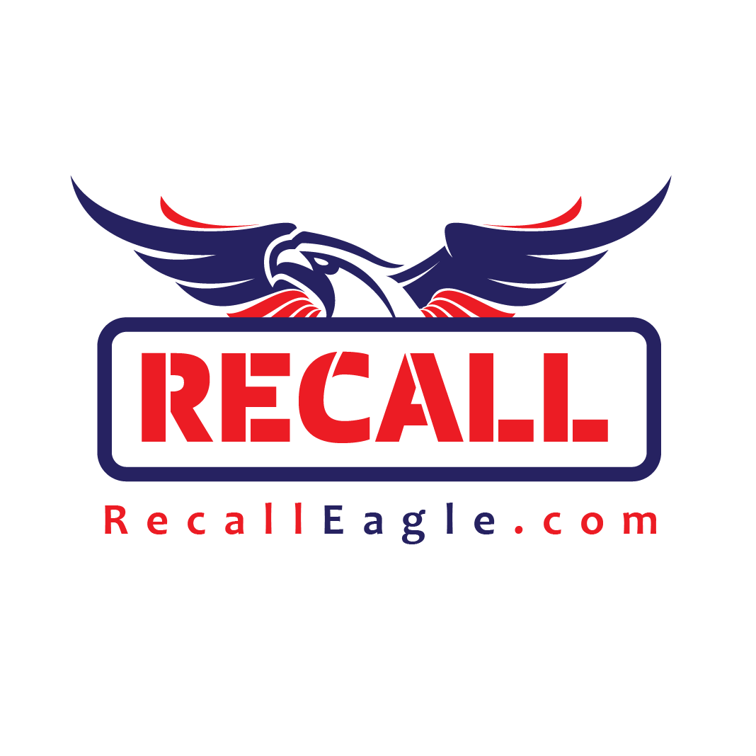 A logo for recall with an eagle on it