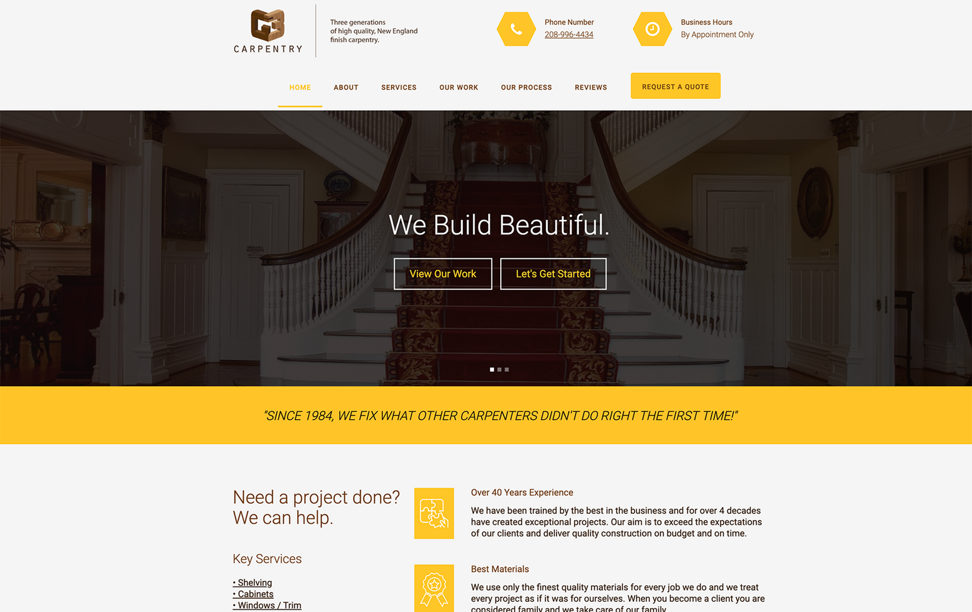 A screenshot of a website showing a staircase in a house.