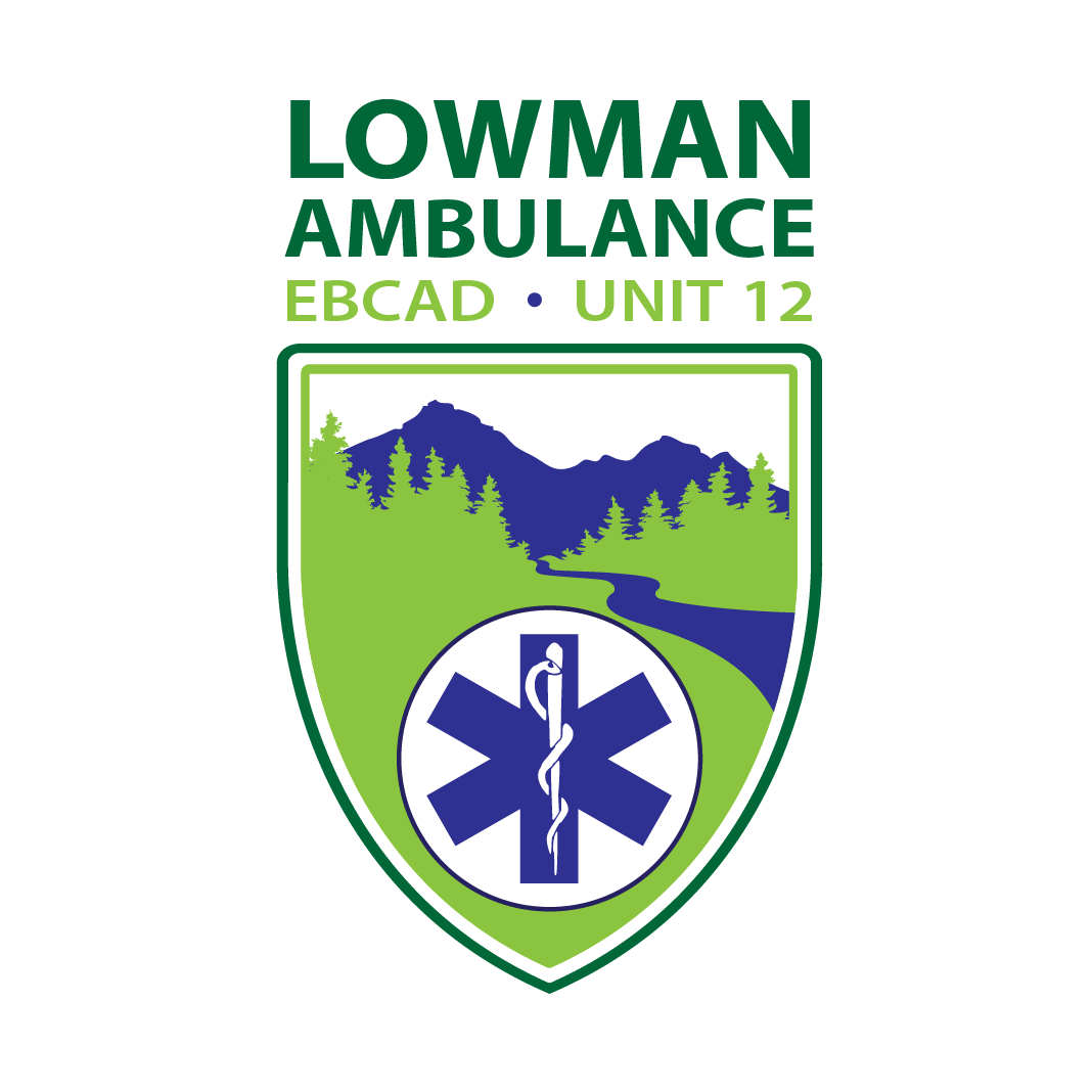 A logo for the lowman ambulance unit 12