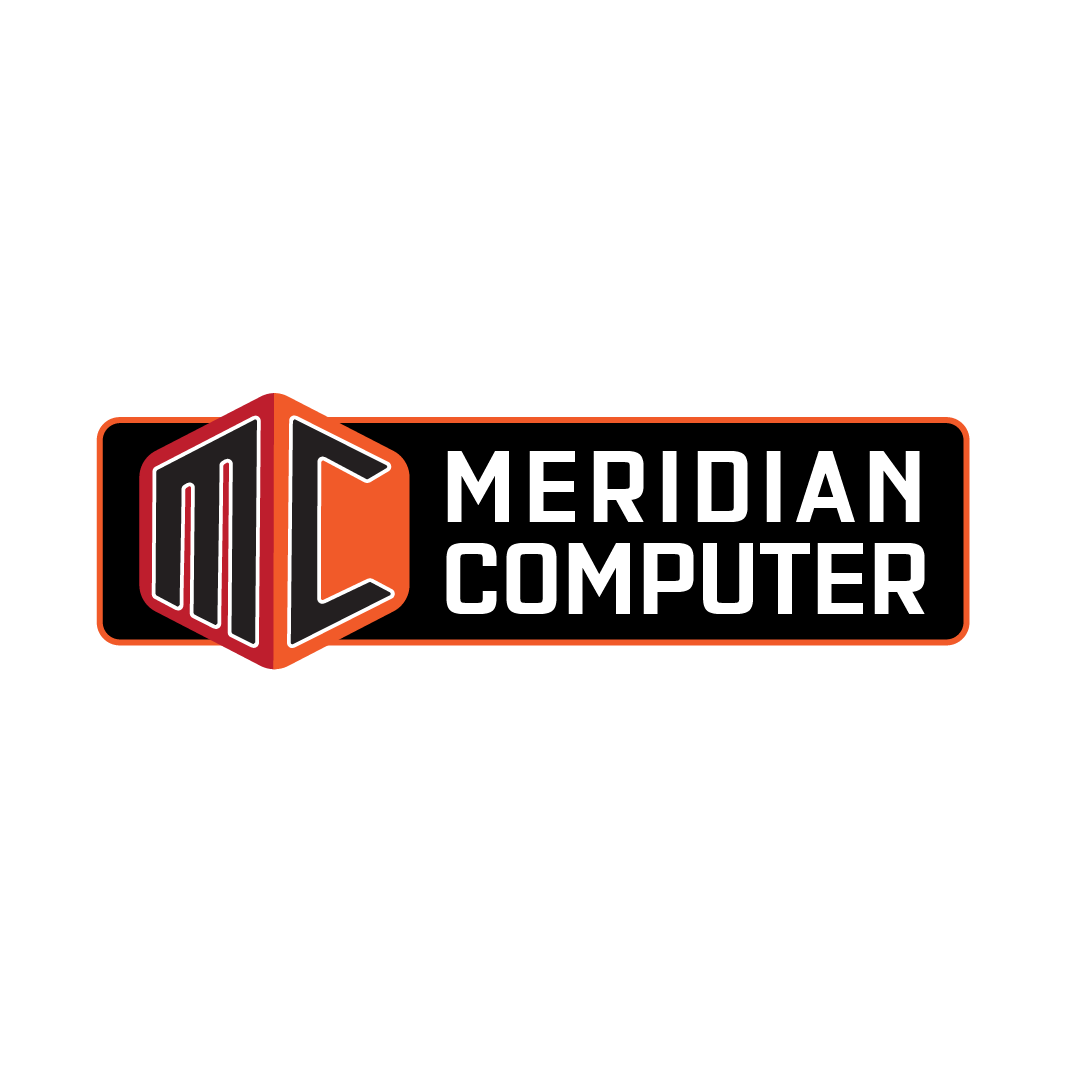 Meridian computer logo on a white background