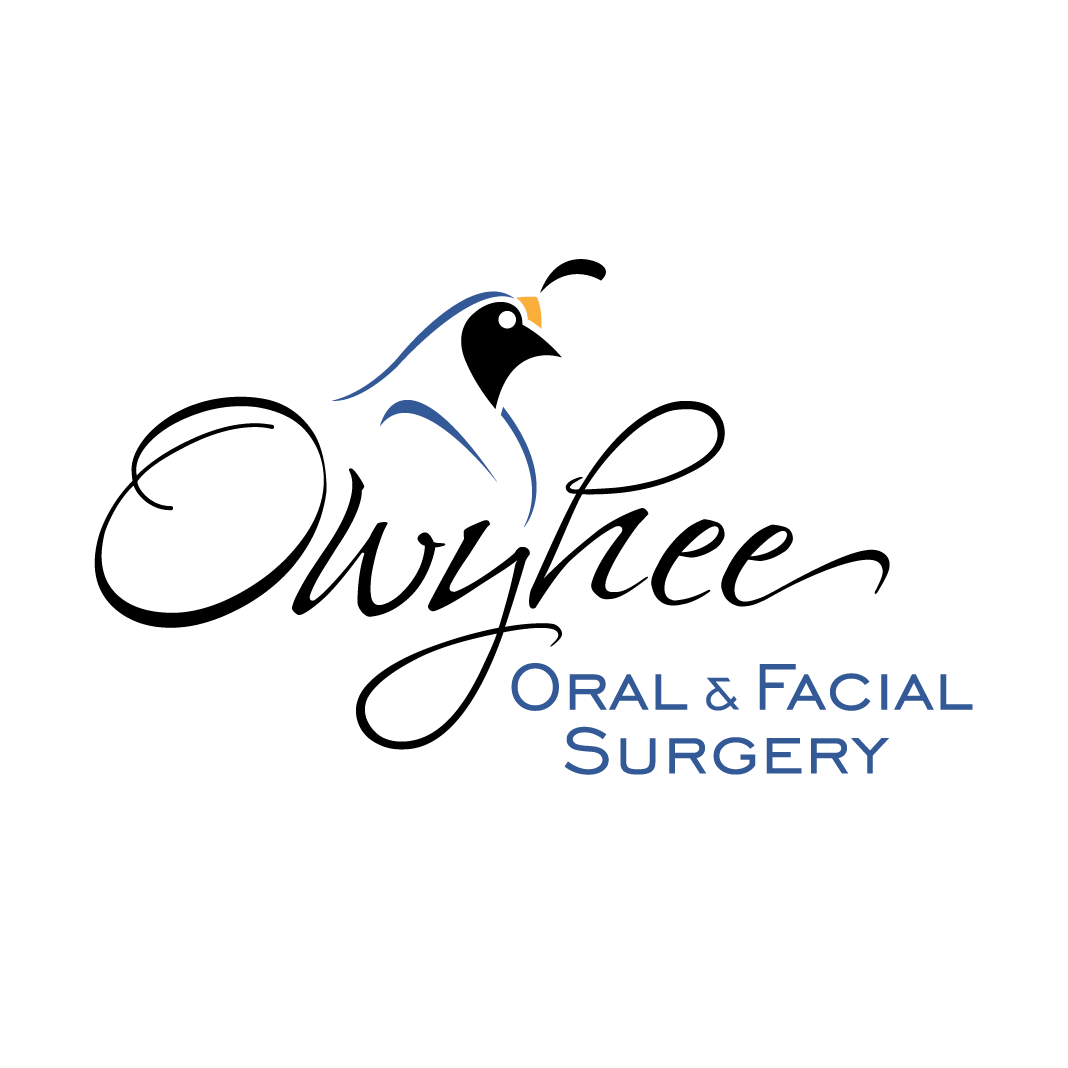 The logo for owyhee oral and facial surgery has a bird on it.