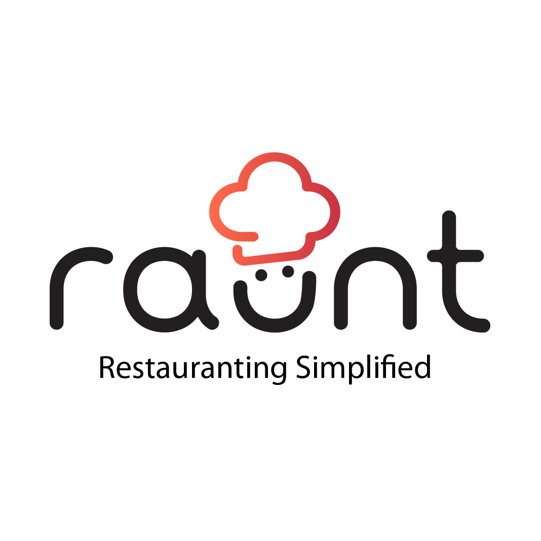 The logo for raunt restauranting simplified has a chef 's hat on it.