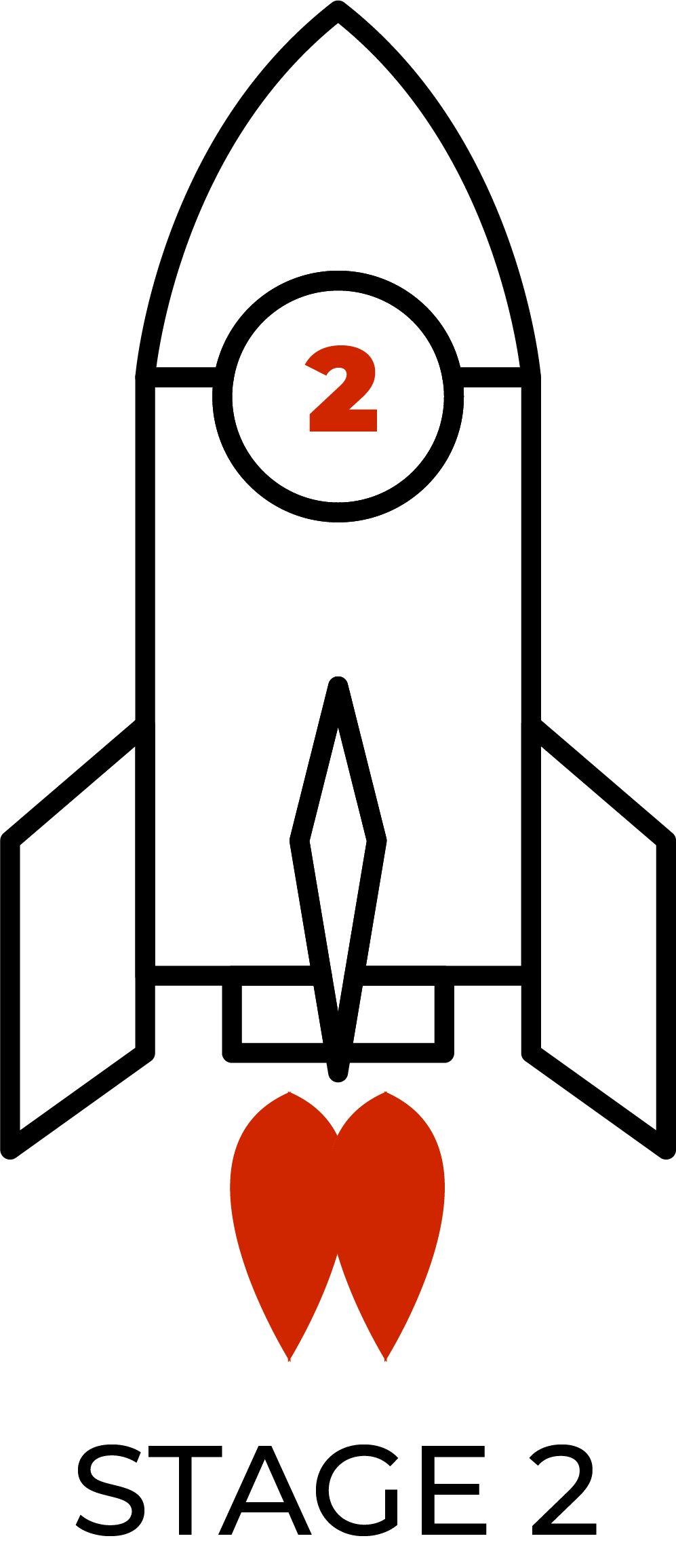 A drawing of a rocket with the number 1 on it.