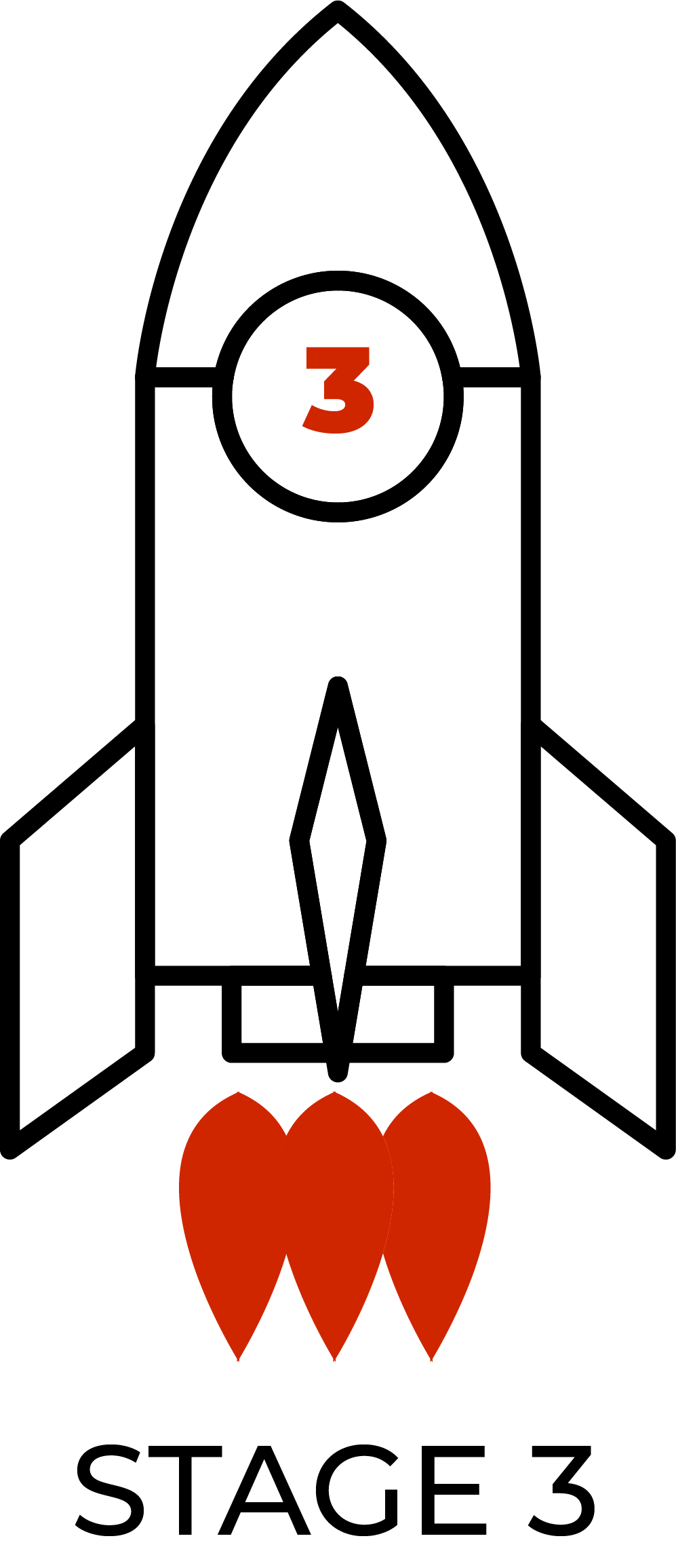 A drawing of a rocket with the number 1 on it.