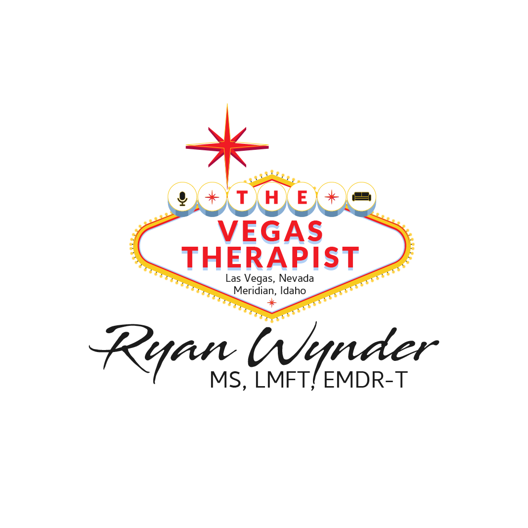 The logo for the vegas therapist ryan wynder ms , lmft , emdr - t