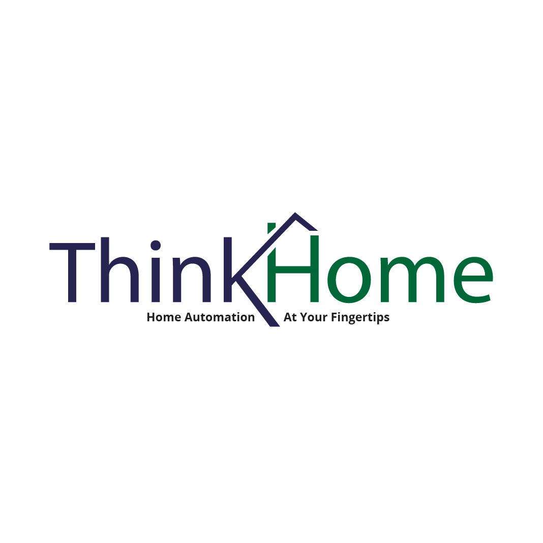 The logo for think home home automation at your fingertips.