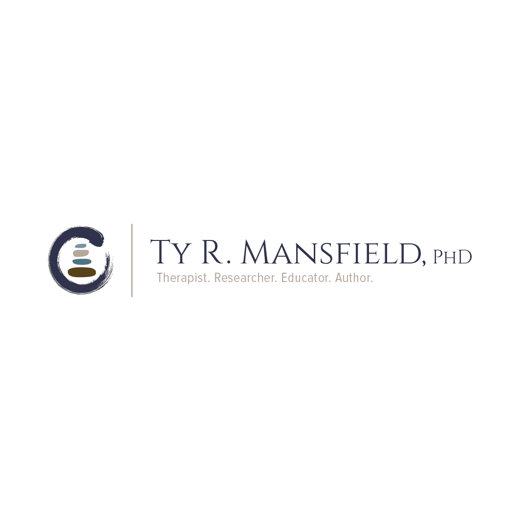 A logo for ty r. mansfield , phd , a lawyer.