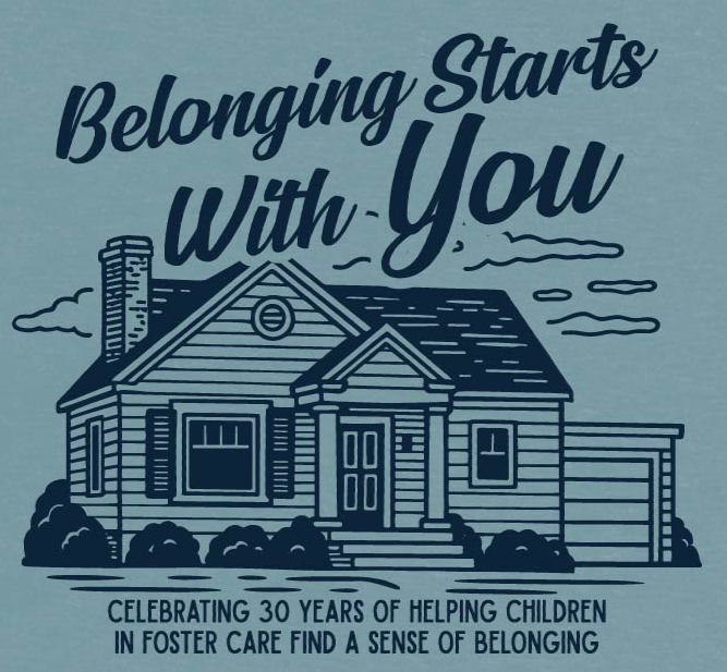 30th Anniversary tshirt for Sale to support children in foster care with Seven Homes in NC