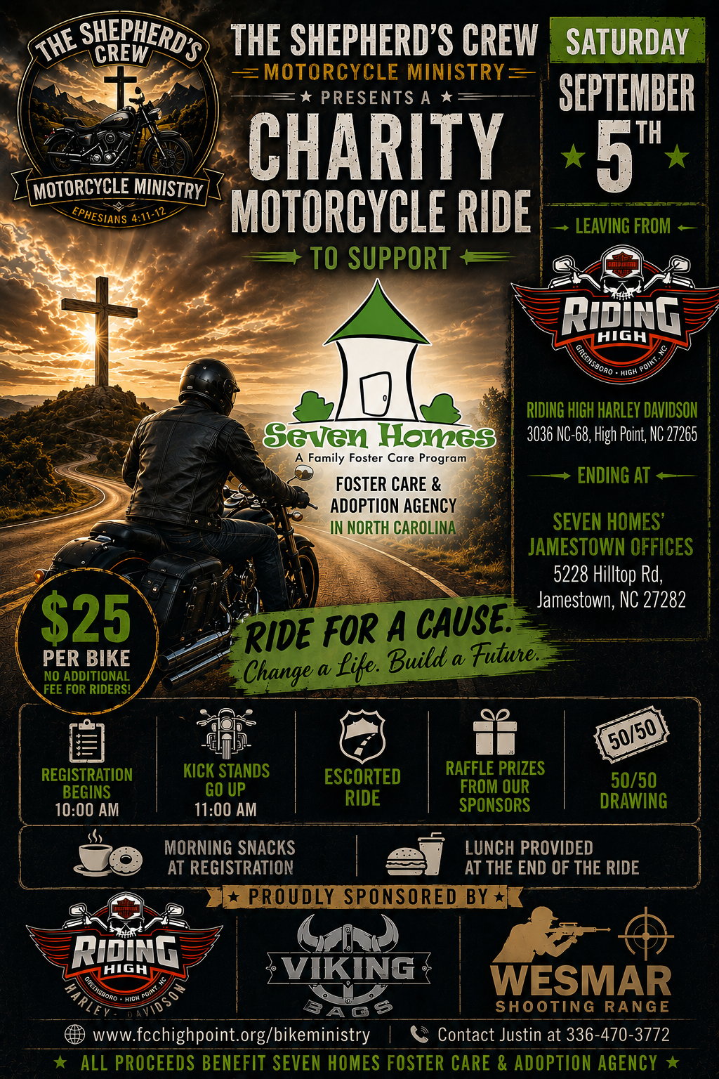 The Shepherd's Crew Motorcycle Ministry is proud to host a Charity Motorcycle Ride to support kids in foster care