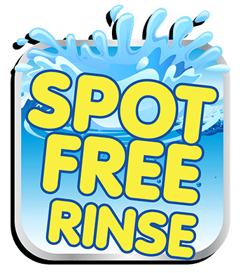 Square Spot Free Rinse graphic - reads Spot Free Rinse