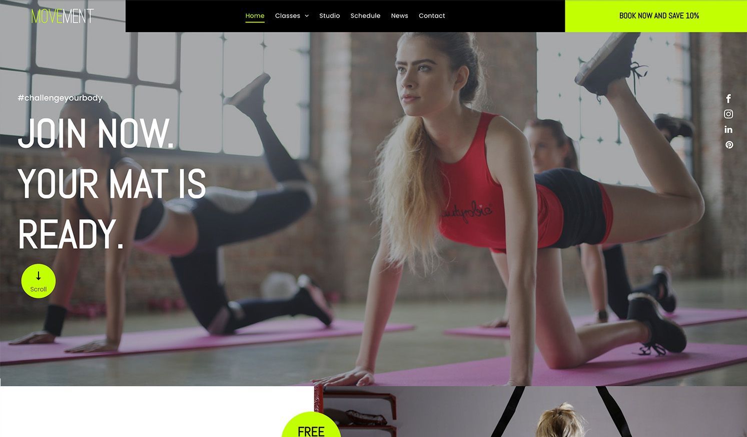 Een groep vrouwen doet oefeningen op yogamatten in een sportschool.