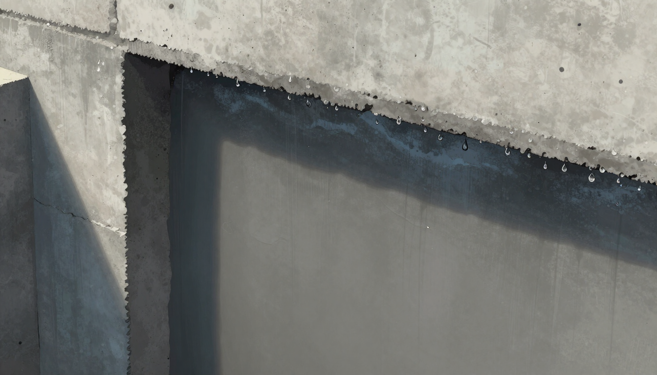 Waterproof coating applied by Concrete Services in Renton WA to protect concrete from moisture damage.