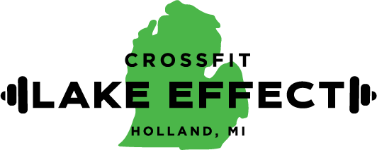 A logo for crossfit lake effect in holland mi