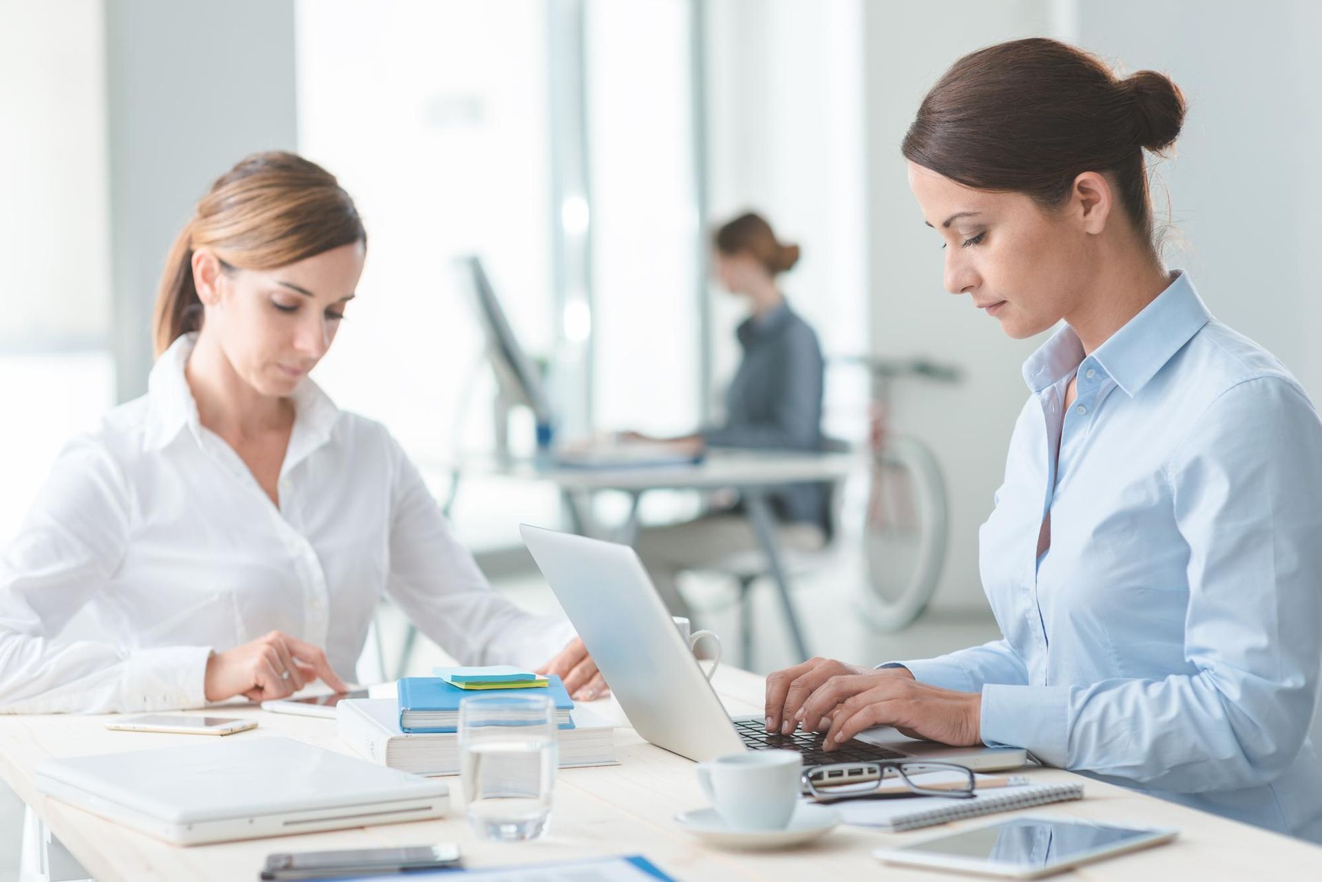 professional women working on their computers
