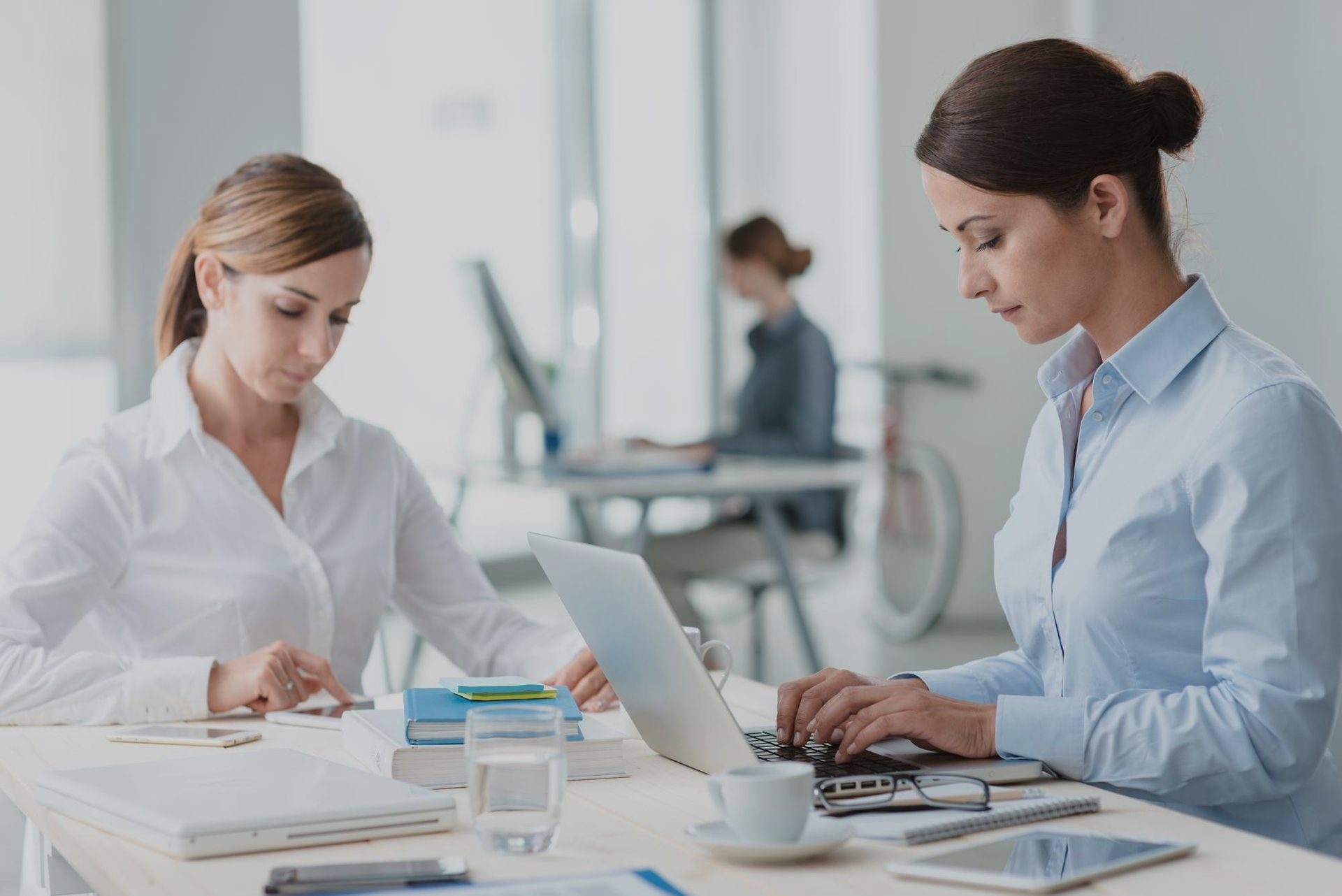 professional women working on their computers