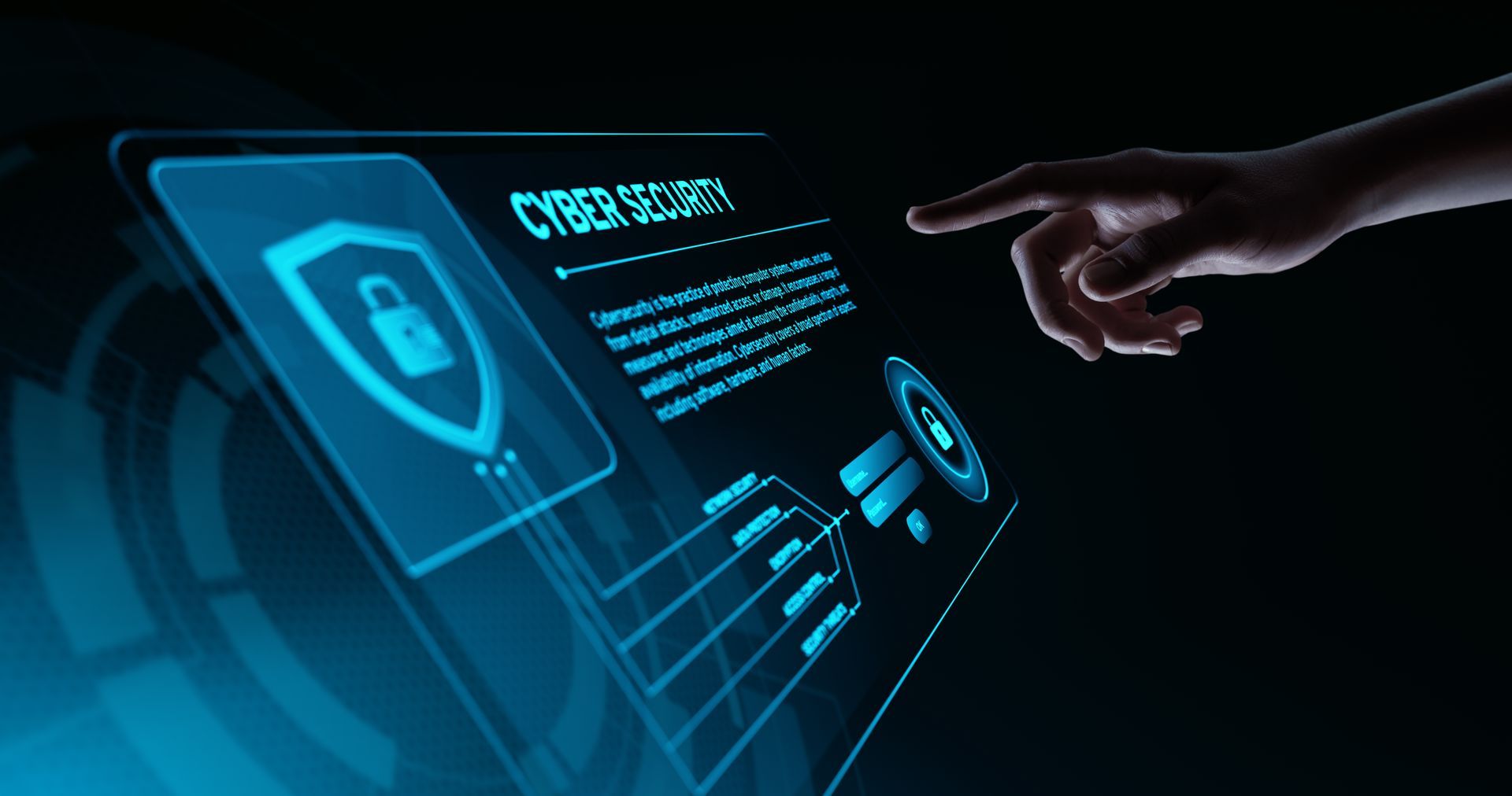 creative image depicting a screen on a computer for cyber security