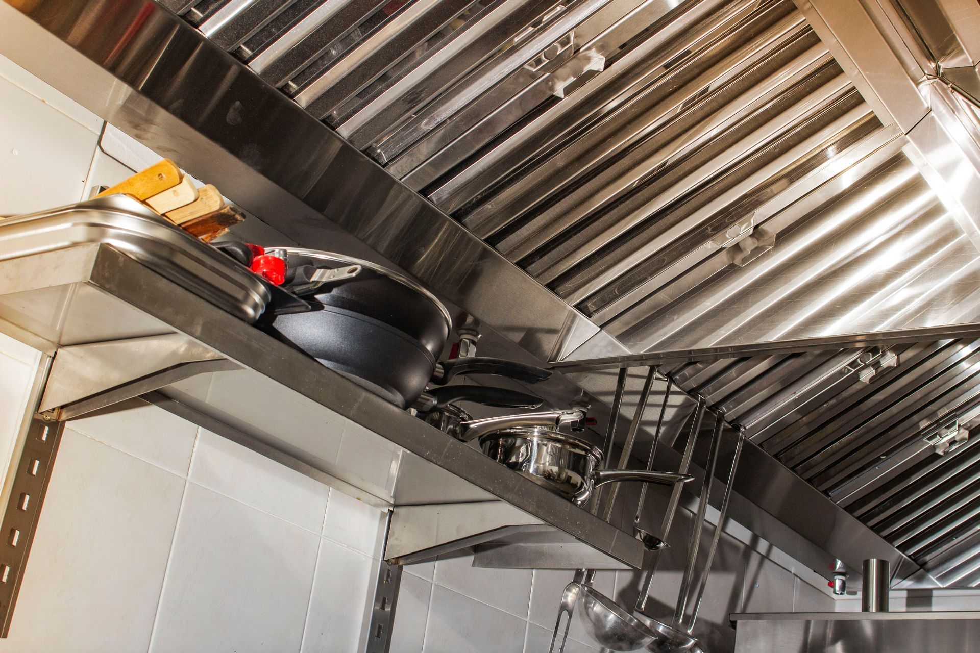 Hood filters detail in a professional kitchen.