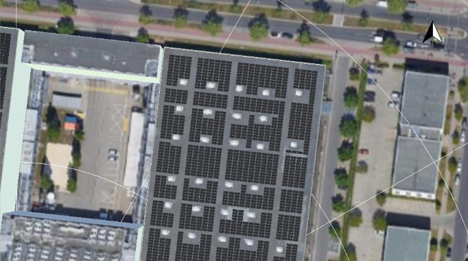 Photovoltaikplanung für das Dach mehrerer Hallen in Erlangen, Bayern