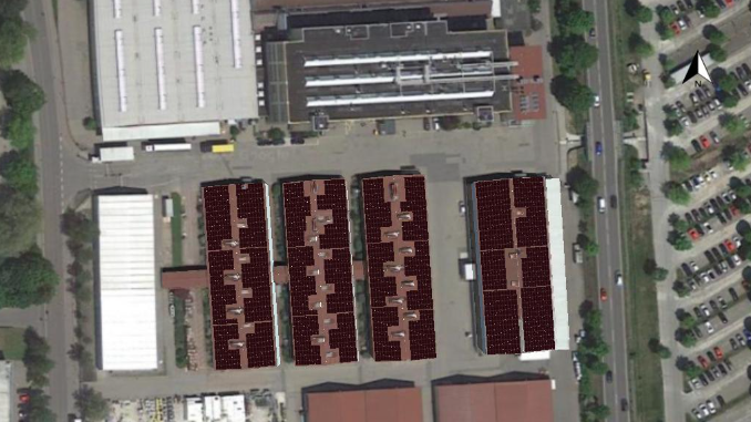 Photovoltaik-Planung für die KaVo Dental GmbH in Warthausen, Baden-Württemberg, Deutschland.
